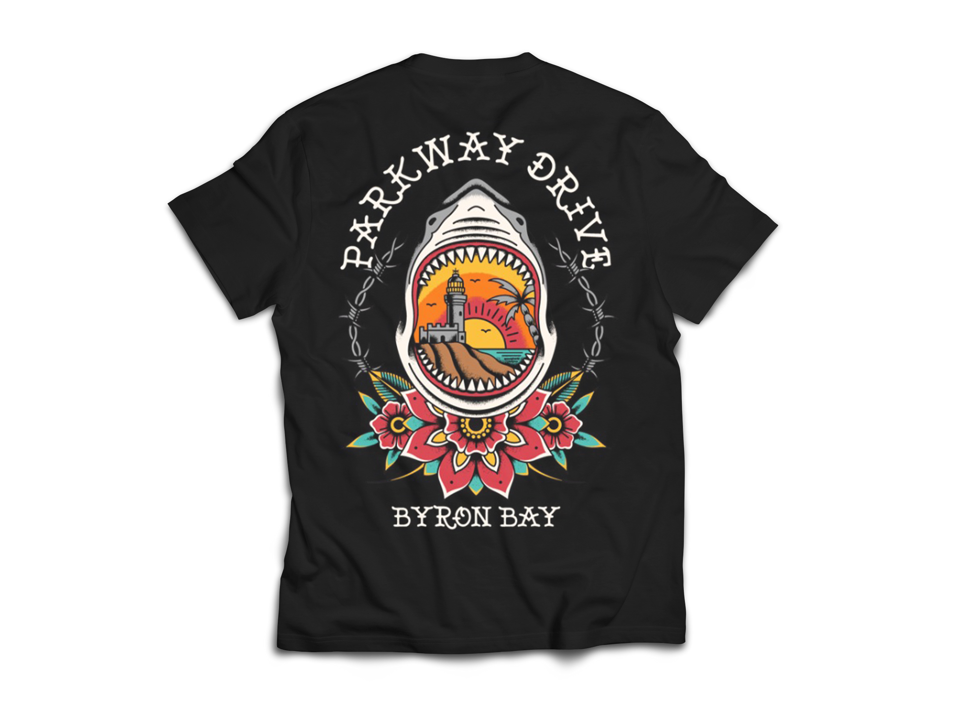 polera_negra_park_way_drive_espalda_diseño_tiburon_faro_byron_bay