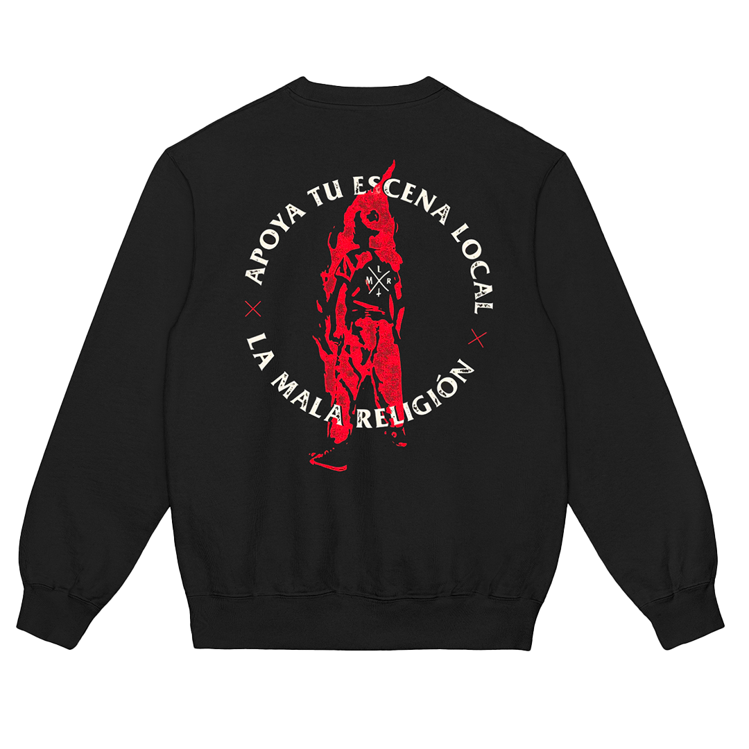 Poleron Crewneck Oficial La Mala Religión - Logo Negro