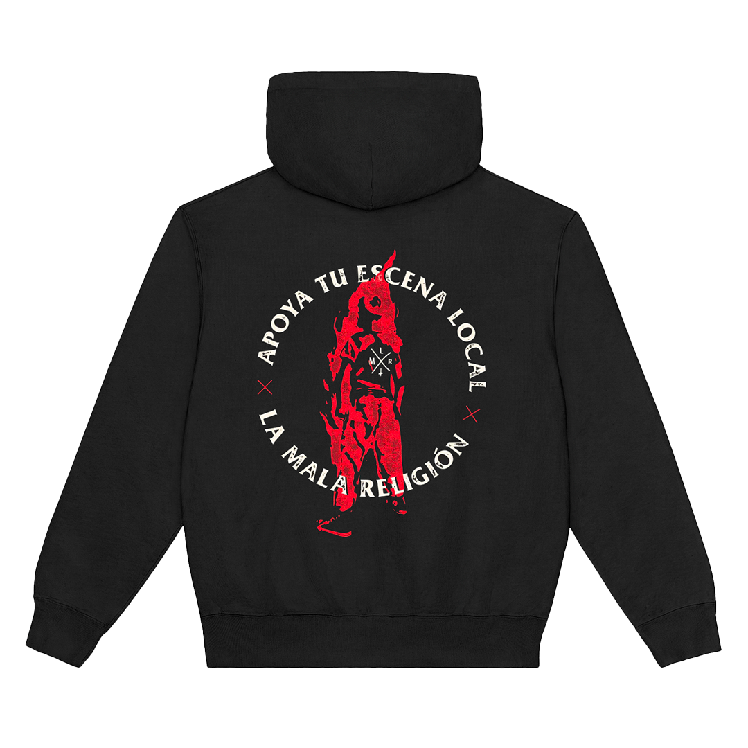 Poleron Hoodie Oficial La Mala Religión - Logo Negro