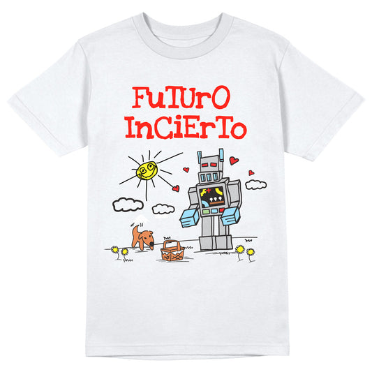 Polera Oficial Futuro Incierto - Robot Comic - Blanco
