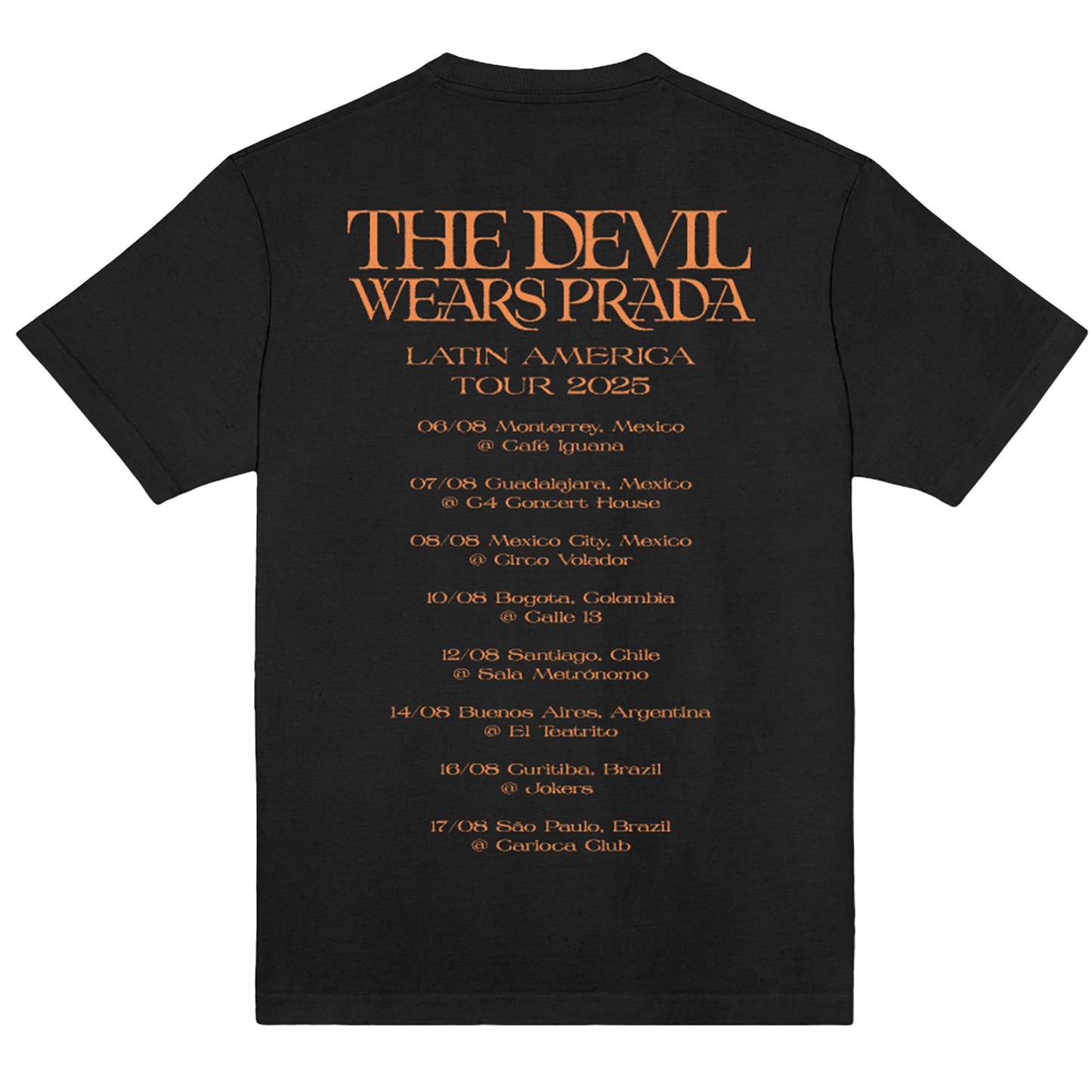 Polera Oficial The Devil Wears Prada - Latin American Tour - Negro