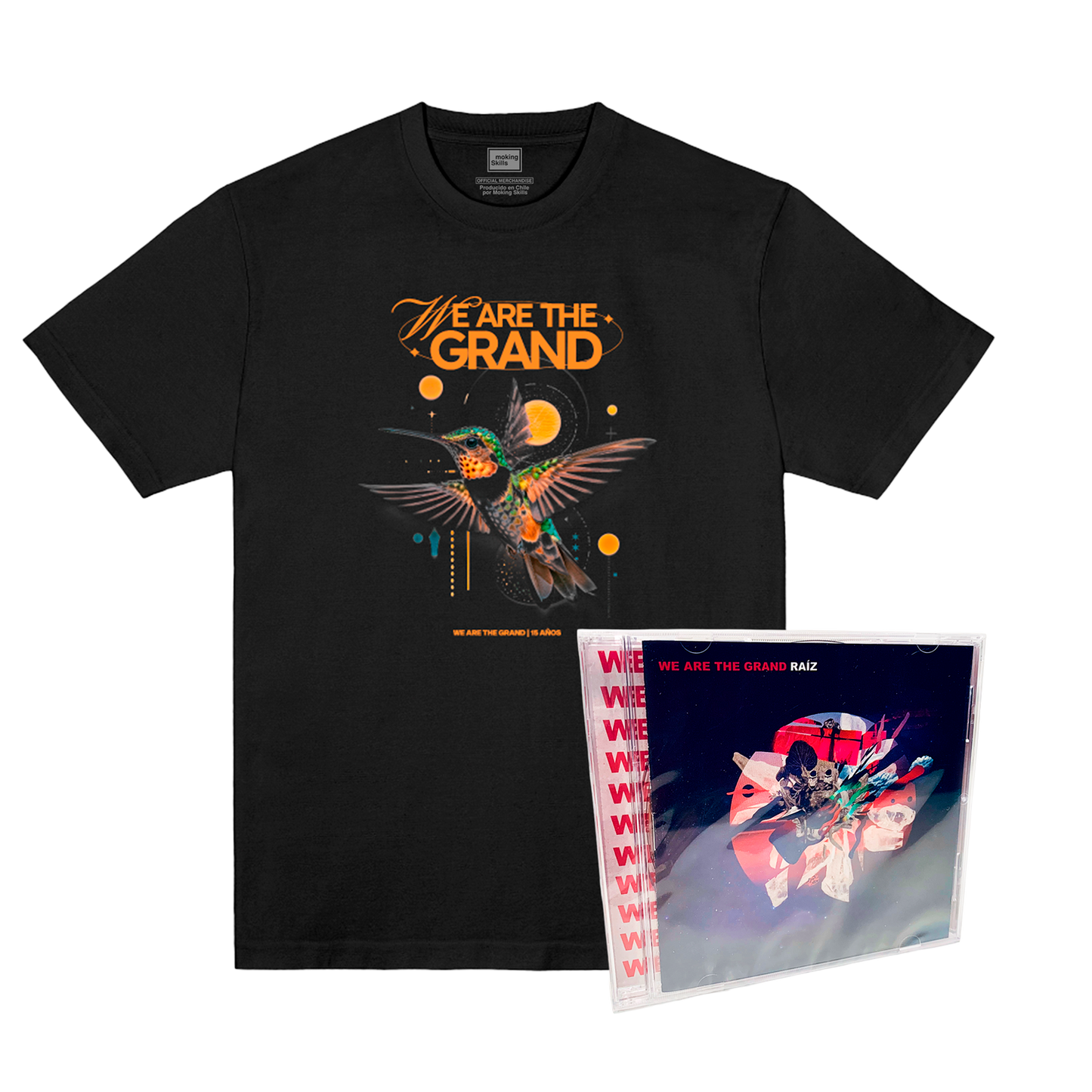 We Are The Grand - Pack - Polera Colibrí Negro + CD Raíz