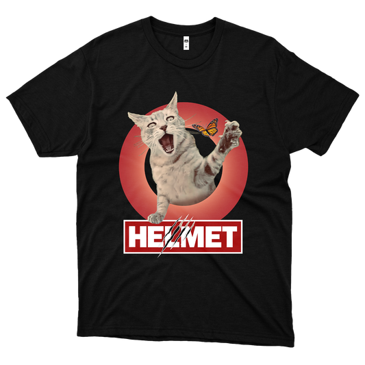 Polera Oficial Helmet - Logo Cat - Negro