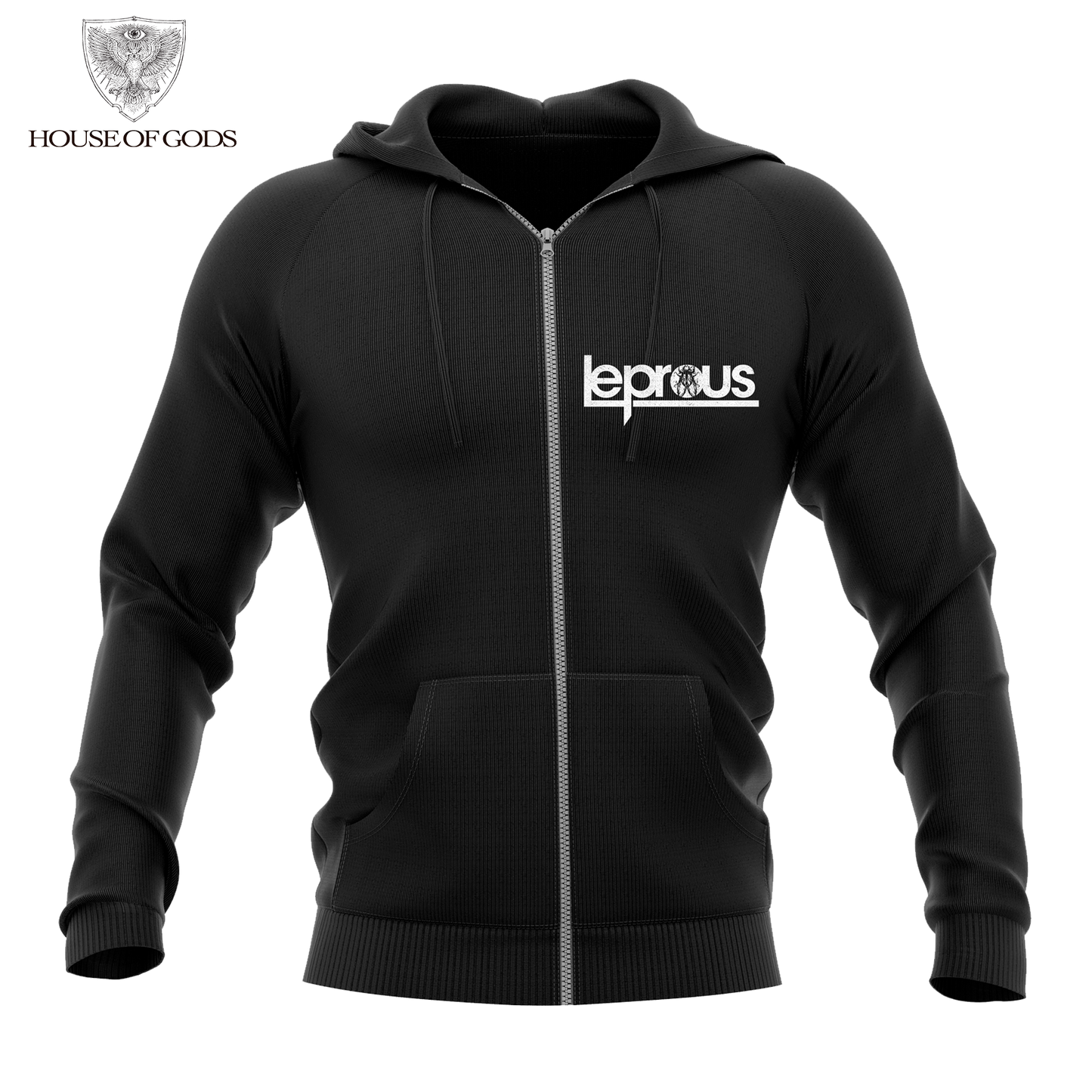 Poleron Zip Up Oficial Leprous - Pitfalls - Negro