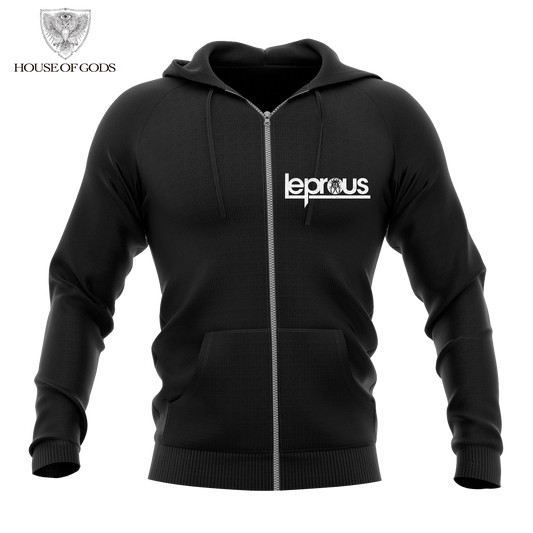 Poleron Zip Up Oficial Leprous - Pitfalls - Negro