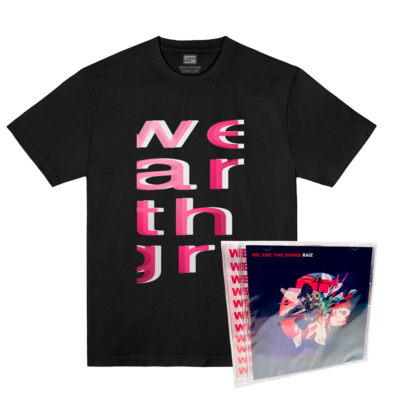 We Are The Grand - Pack - Polera wearthegra Negro + CD Raíz