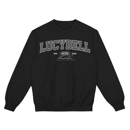 Poleron Crewneck Lucybell - Varsity Gris - Negro