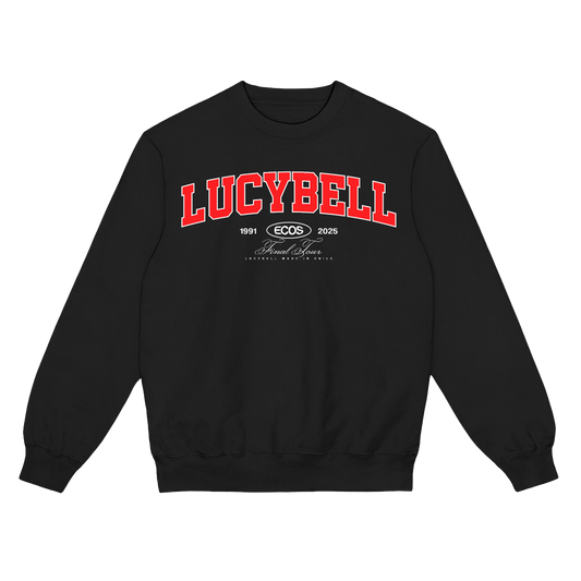 Poleron Crewneck Lucybell - Varsity Rojo - Negro