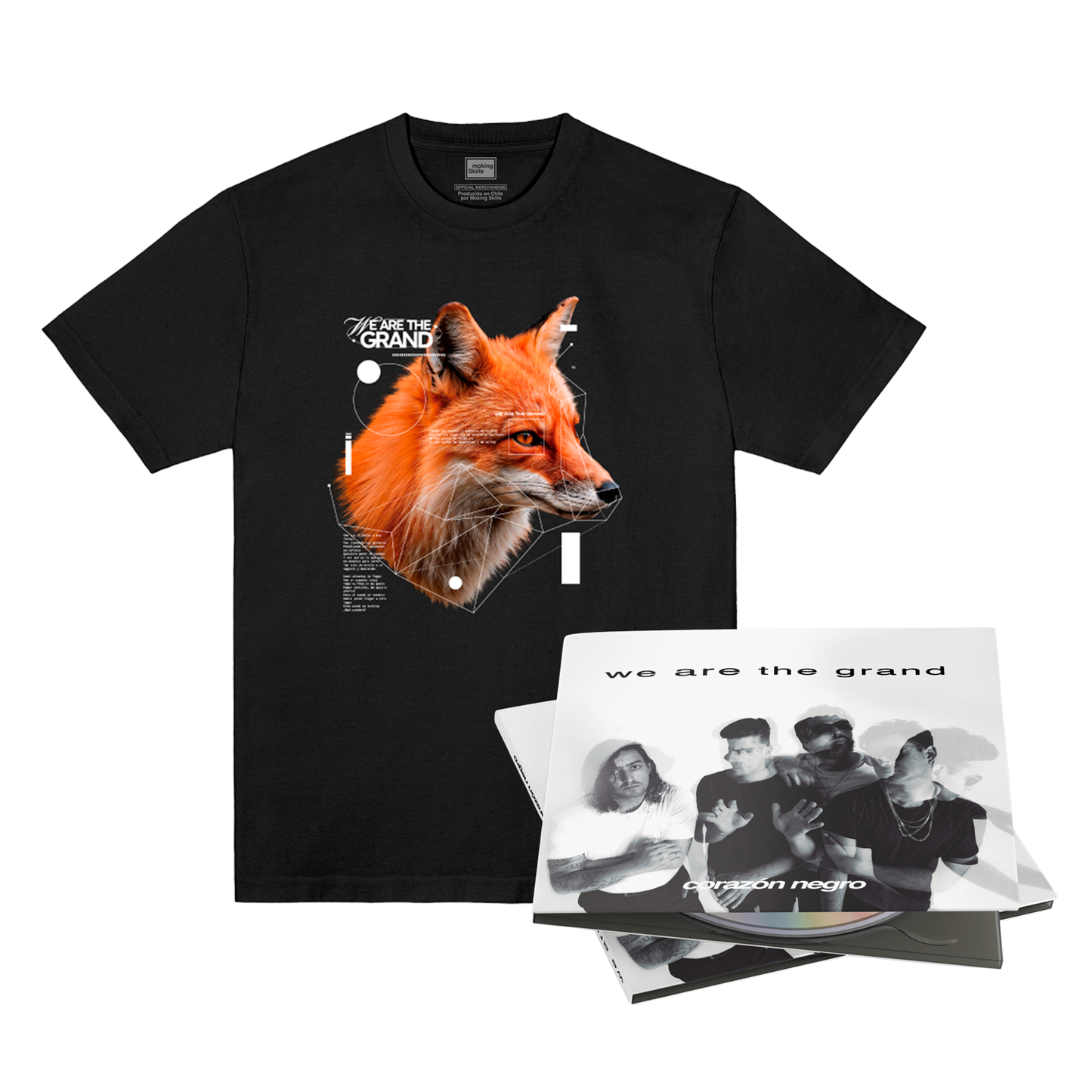 We Are The Grand - Pack - Polera Zorro + CD Corazón Negro