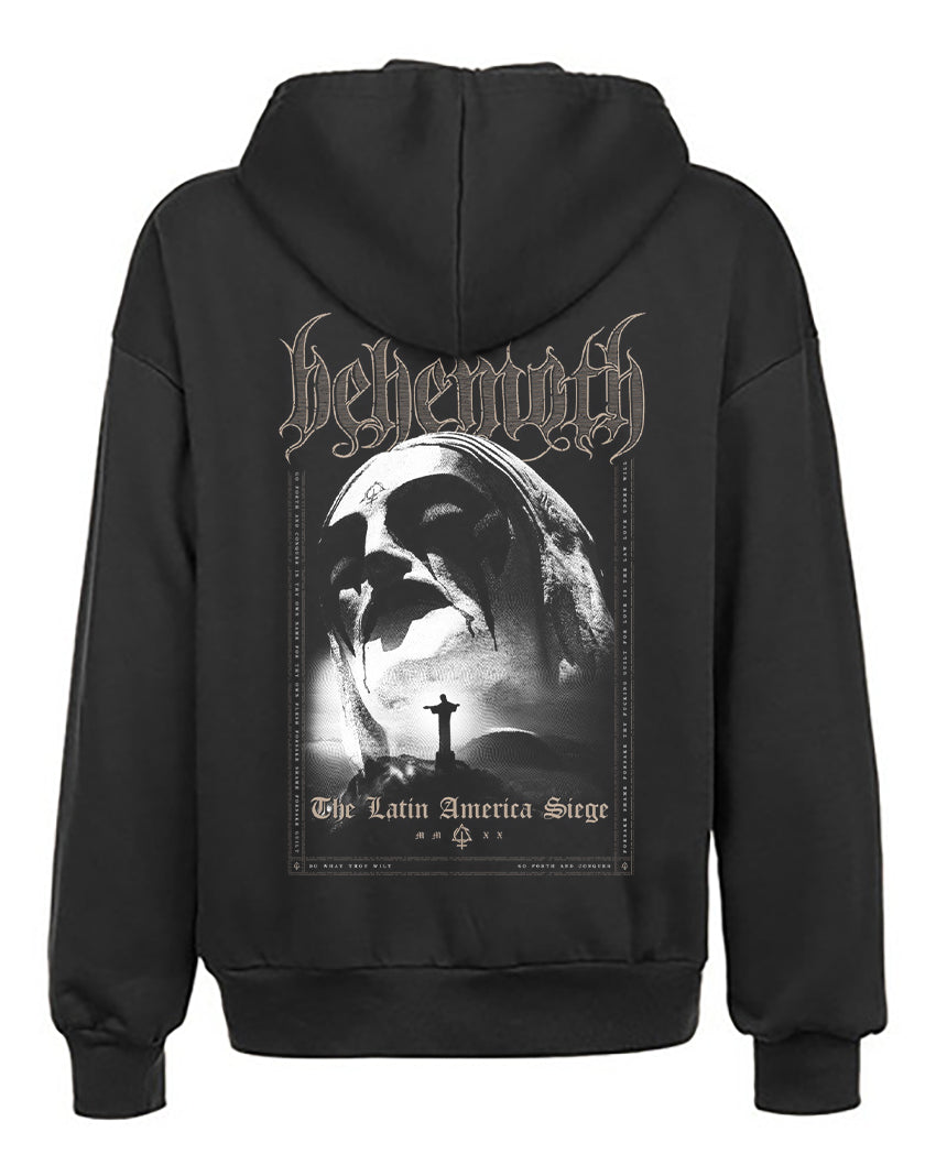 Poleron Oficial Hoodie - Behemoth - Gira 2022 - Jesus Statue - Negro