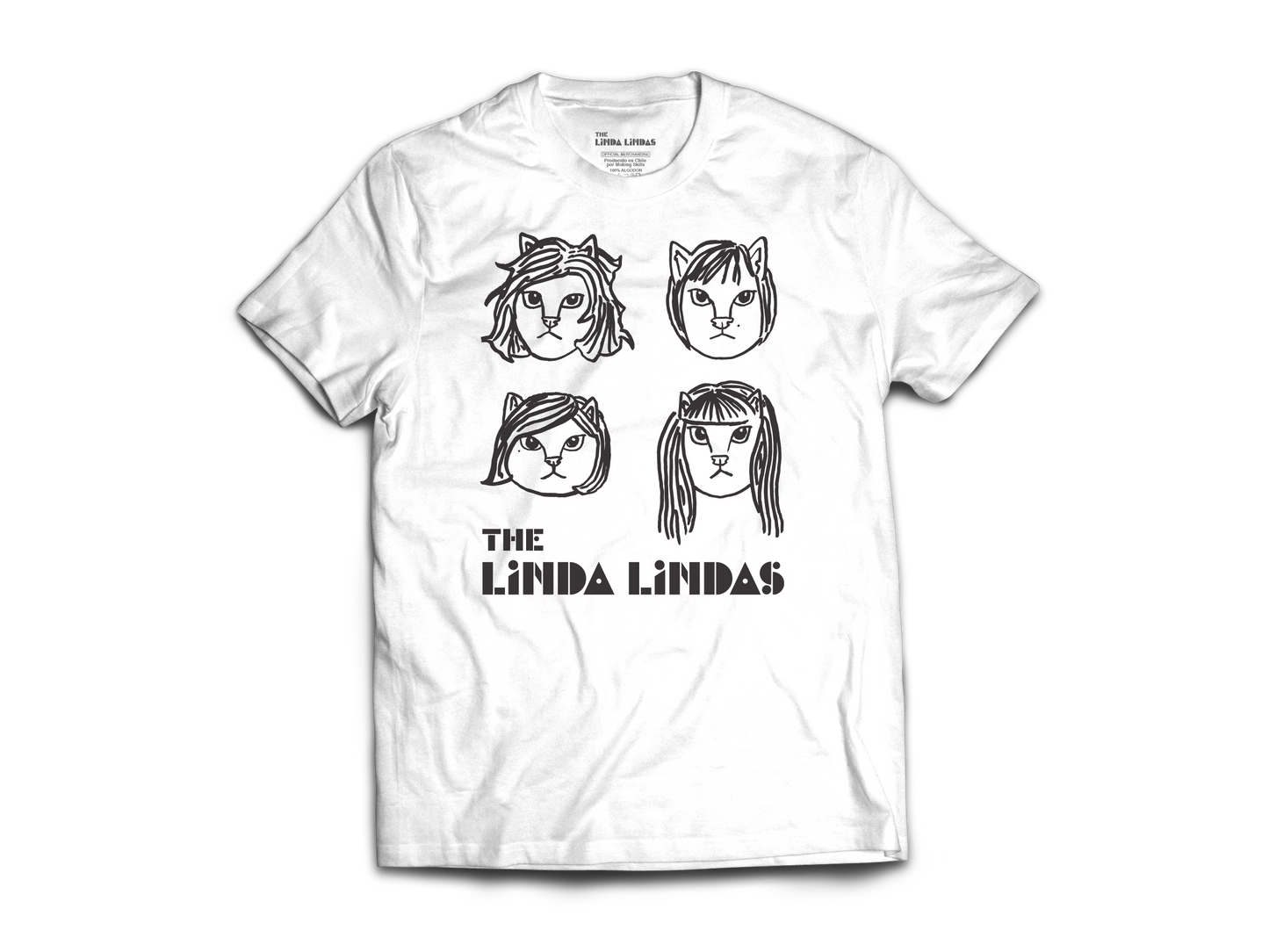 Polera Oficial The Linda Lindas - Cats (Blanca)