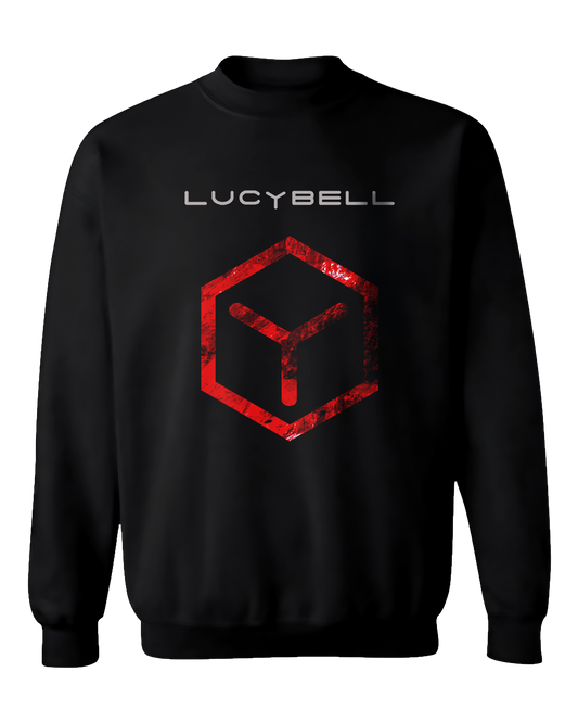 Polerón Crewneck Oficial Lucybell - Comiendo Fuego - Negro