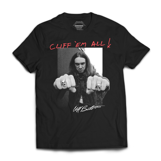 Polera Oficial Cliff Burton - Fists - Negro