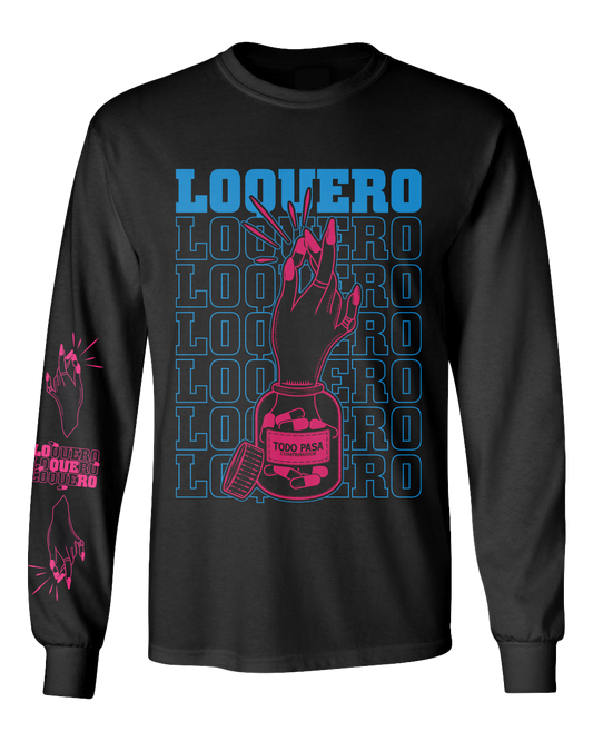 Polera Oficial - Loquero - Todo Pasa - Manga Larga - Negra