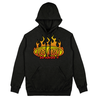 Poleron Hoodie Oficial Los Mox - Aniversario 30 años - Negro