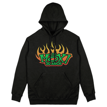 Poleron Hoodie Oficial Los Mox - Logo 30 años - Negro