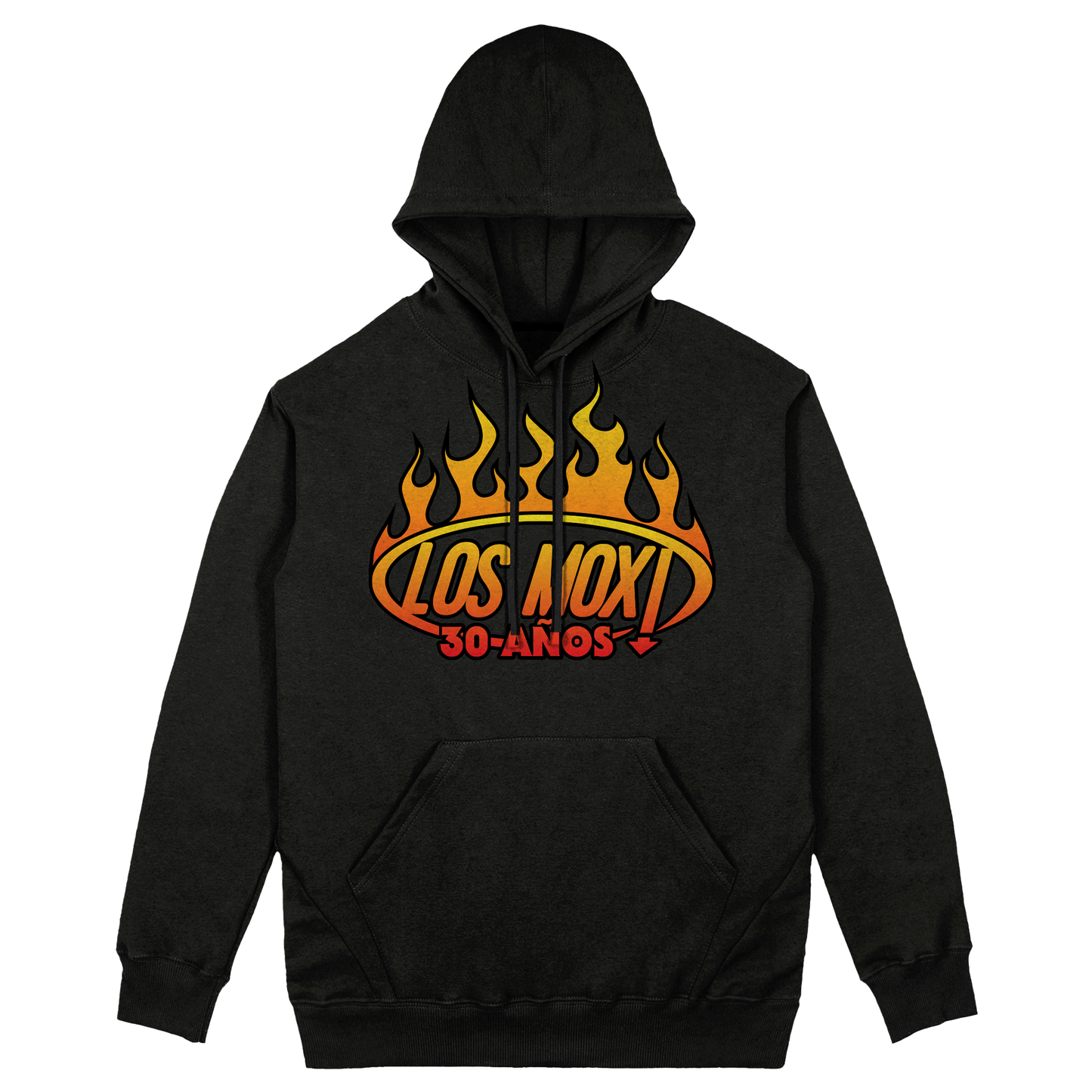 Poleron Hoodie Oficial Los Mox - Aniversario 30 años Logo - Negro