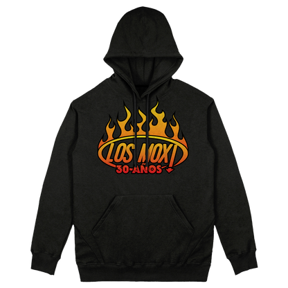 Poleron Hoodie Oficial Los Mox - Aniversario 30 años Logo - Negro