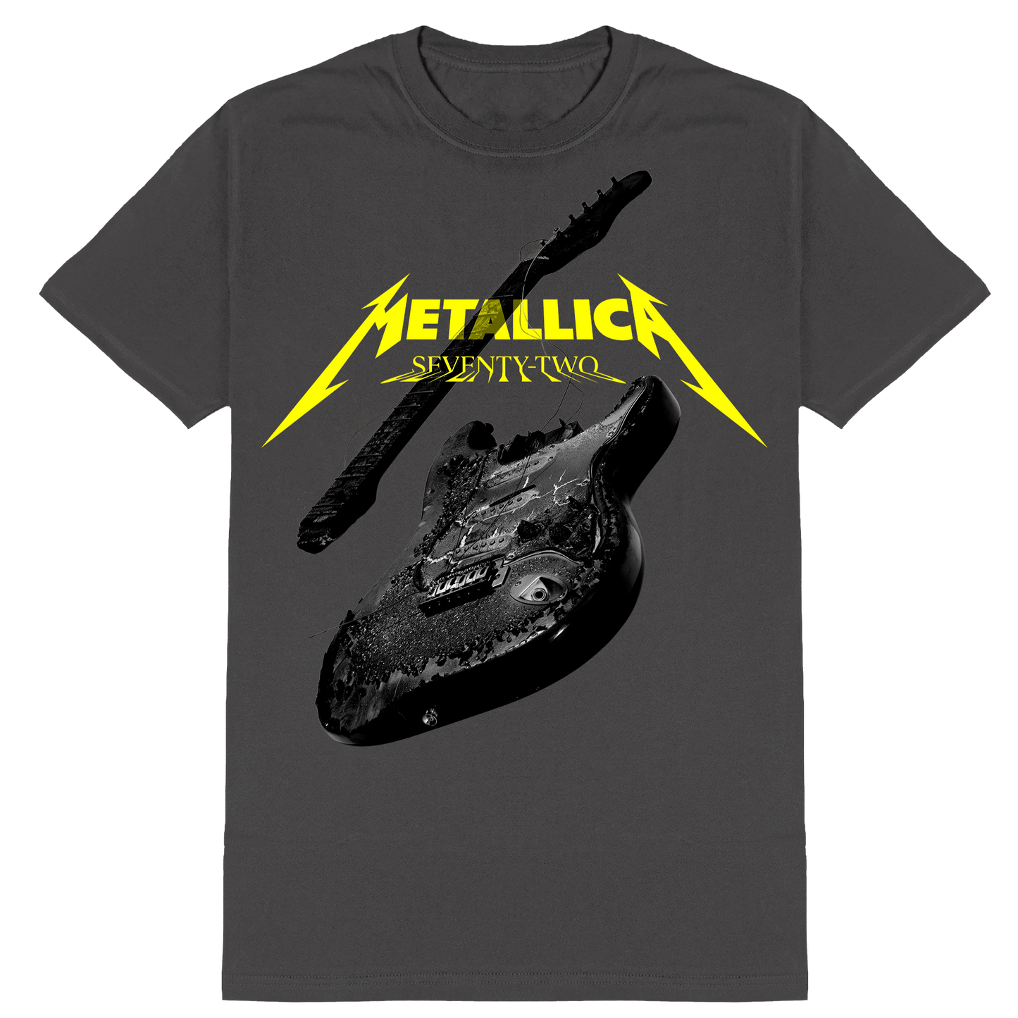 Polera Oficial Metallica - Burnt Guitar - Gris