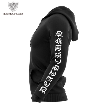 Poleron Zip Up Oficial Mayhem - Deathcrush - Negro