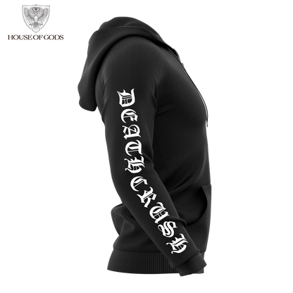 Poleron Zip Up Oficial Mayhem - Deathcrush - Negro