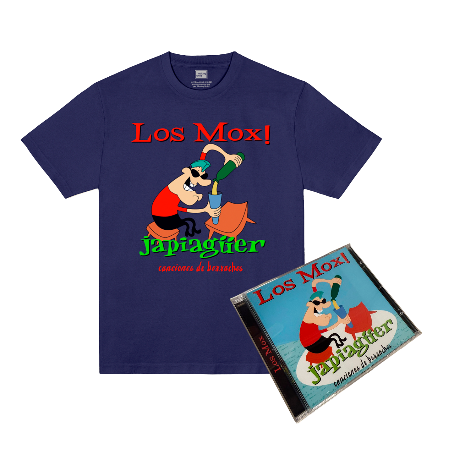 Los Mox! - Pack - Polera Japiagüer - Azul Marino + CD Japiagüer