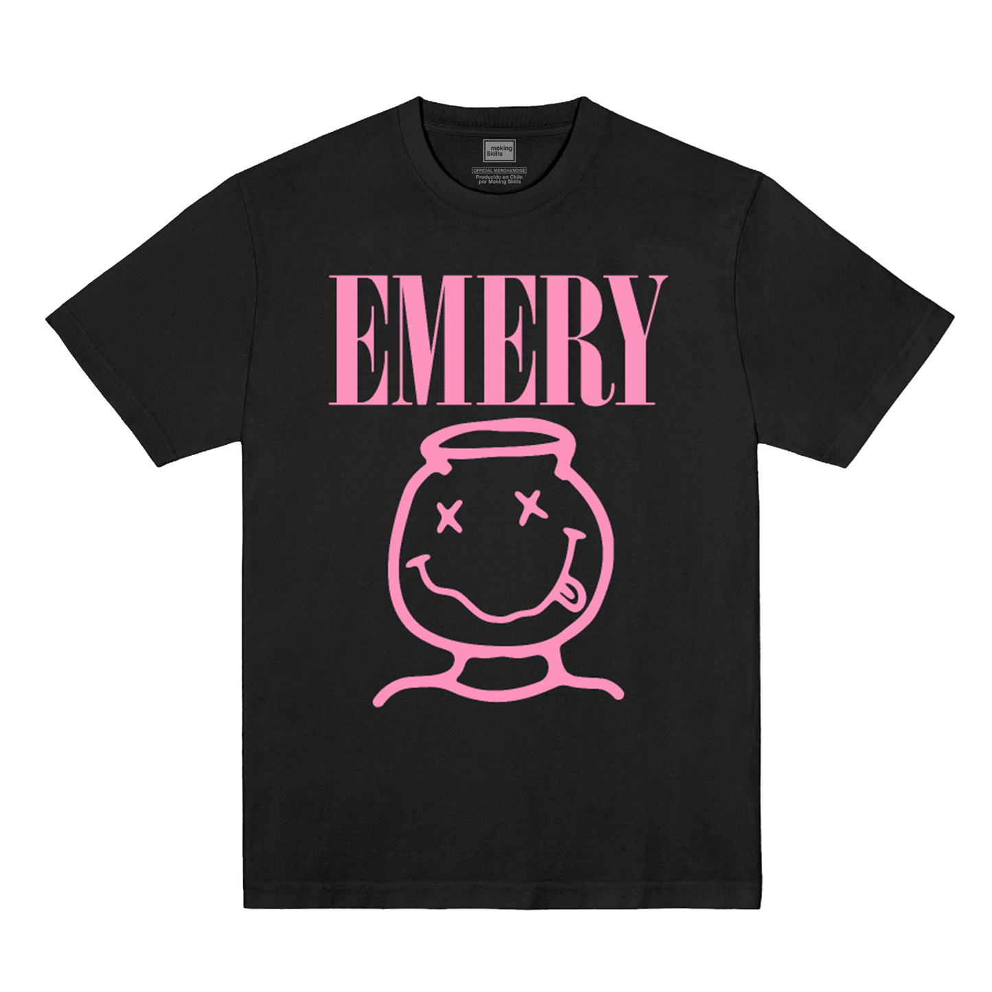 Polera Oficial Emery - Nirvana Pink - Negro