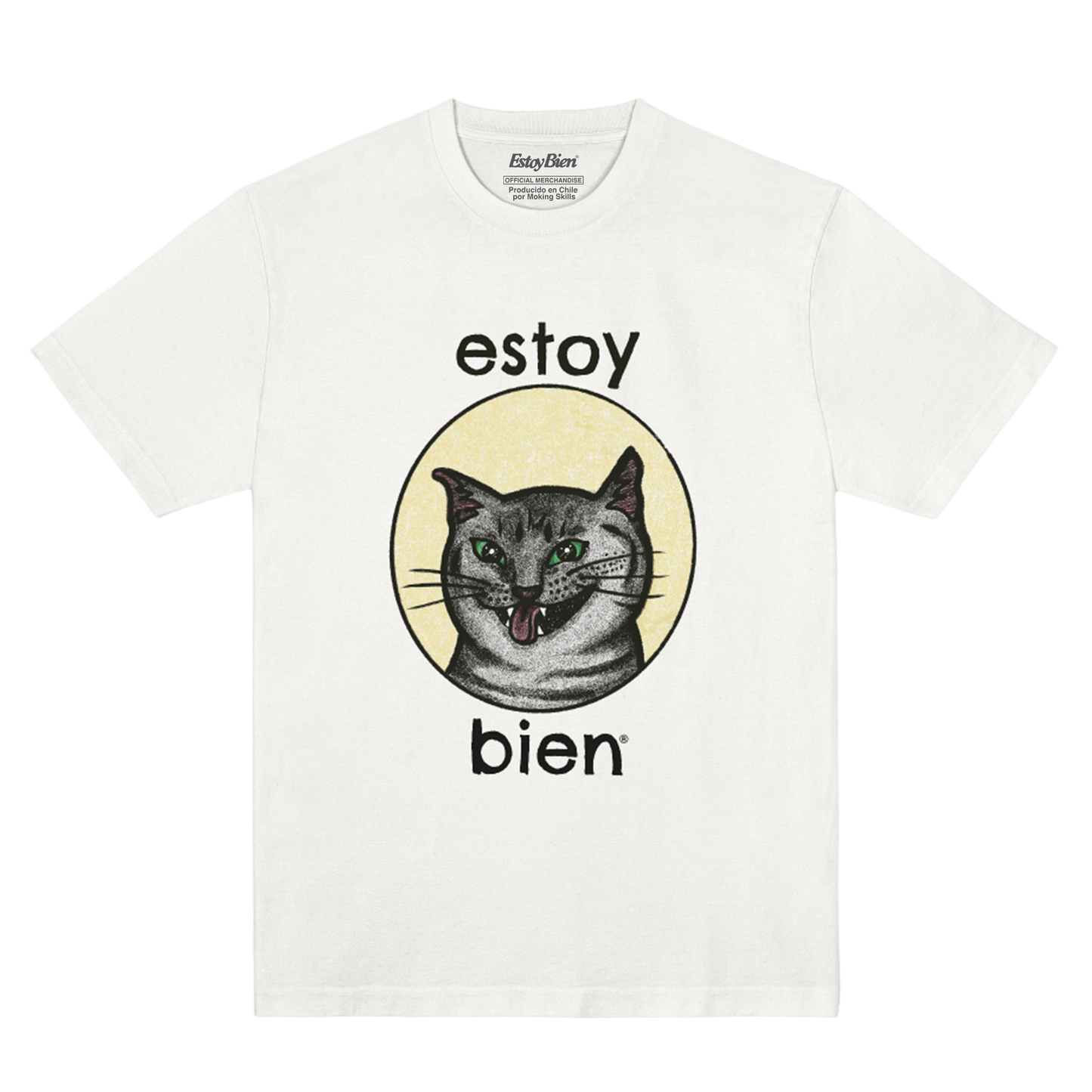Polera Oficial Estoy Bien - Gato - Blanco