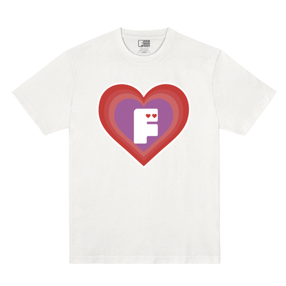 Polera Oficial Fabuloso - Corazón - Blanco