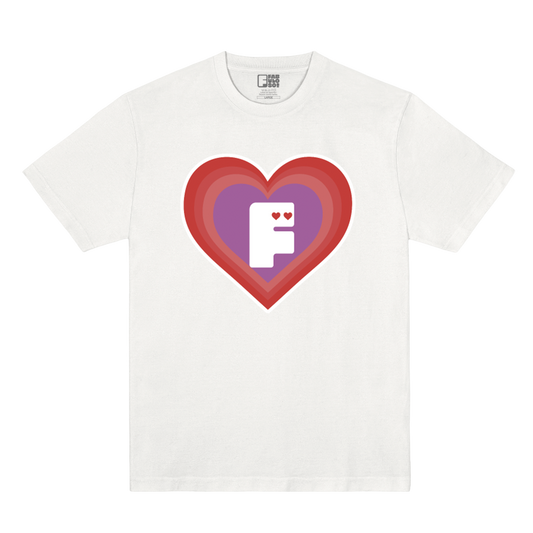 Polera Oficial Fabuloso - Corazón - Blanco