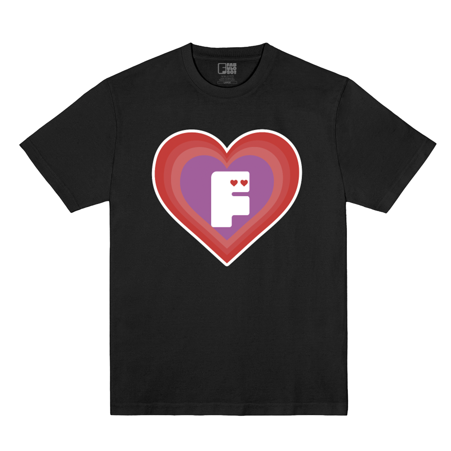 Polera Oficial Fabuloso - Corazón - Negro