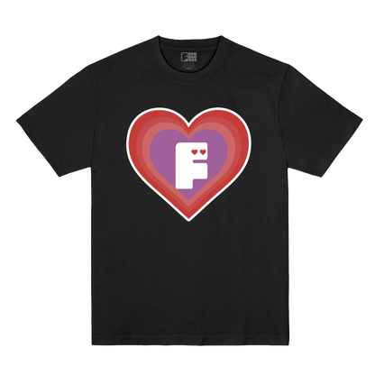 Polera Oficial Fabuloso - Corazón - Negro