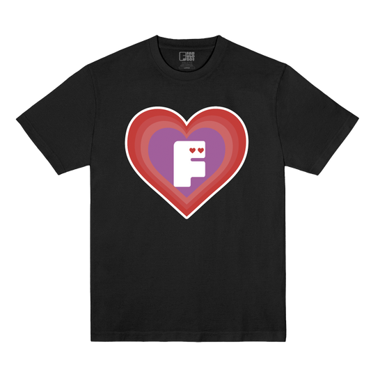 Polera Oficial Fabuloso - Corazón - Negro