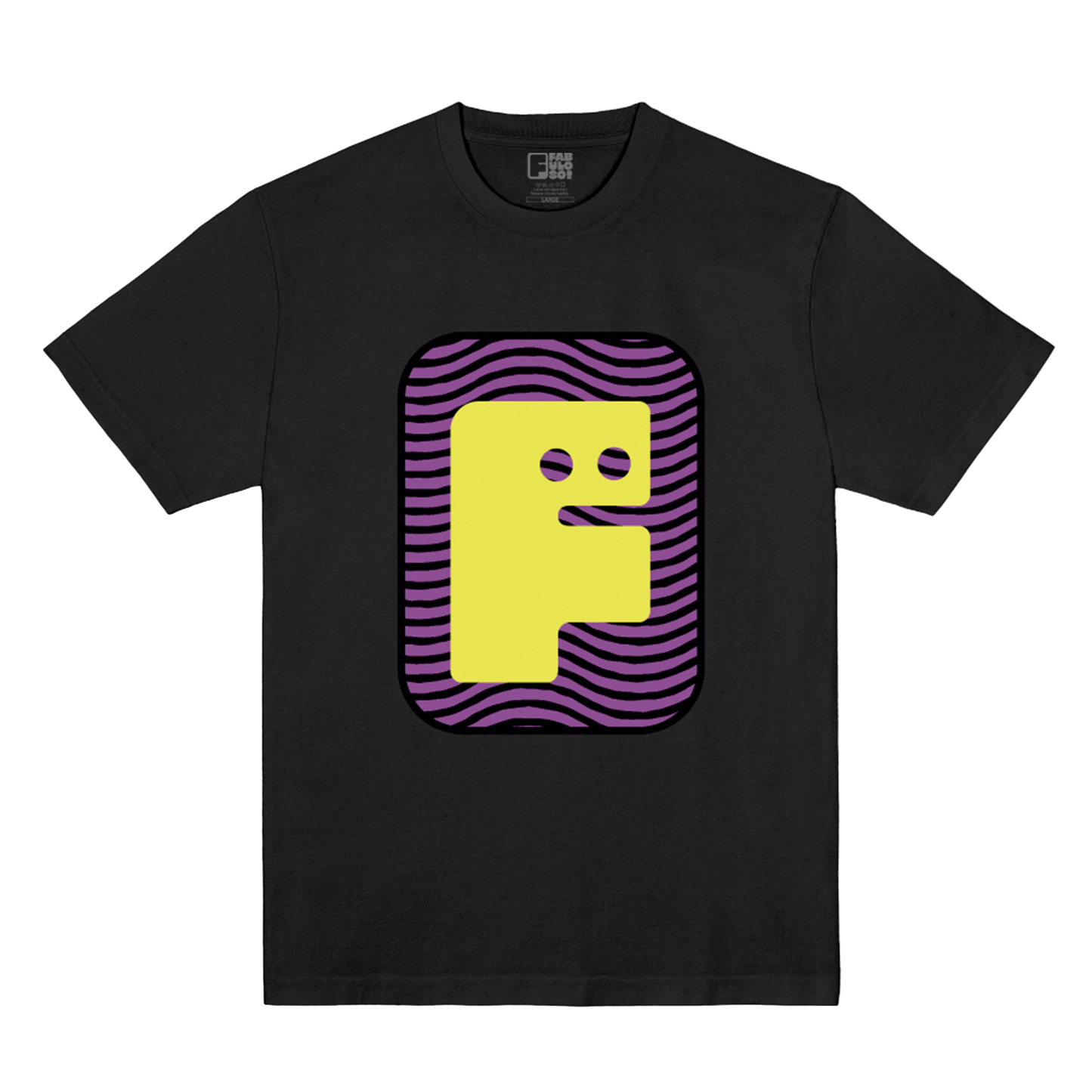 Polera Oficial Fabuloso - Logo Rayas 2 - Negro