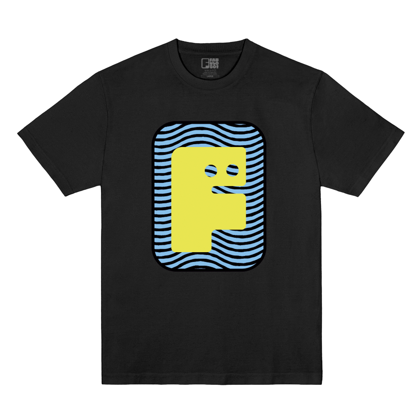 Polera Oficial Fabuloso - Logo Rayas - Negro