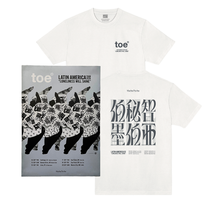 Pack Oficial Toe Latin American Tour 2026 - Polera blanca + Poster