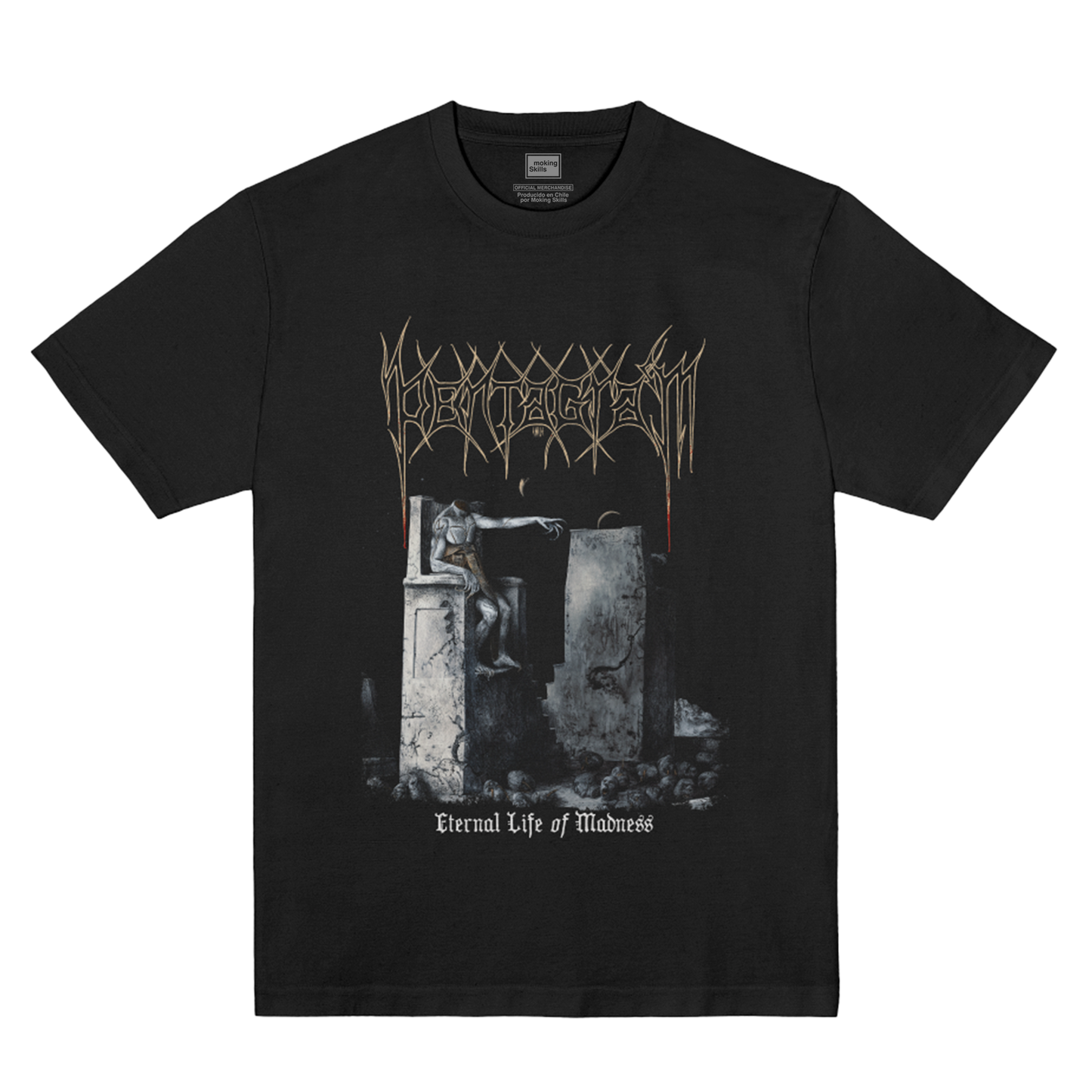 Polera Oficial Pentagram Chile - Eternal Life of Madness - Negro