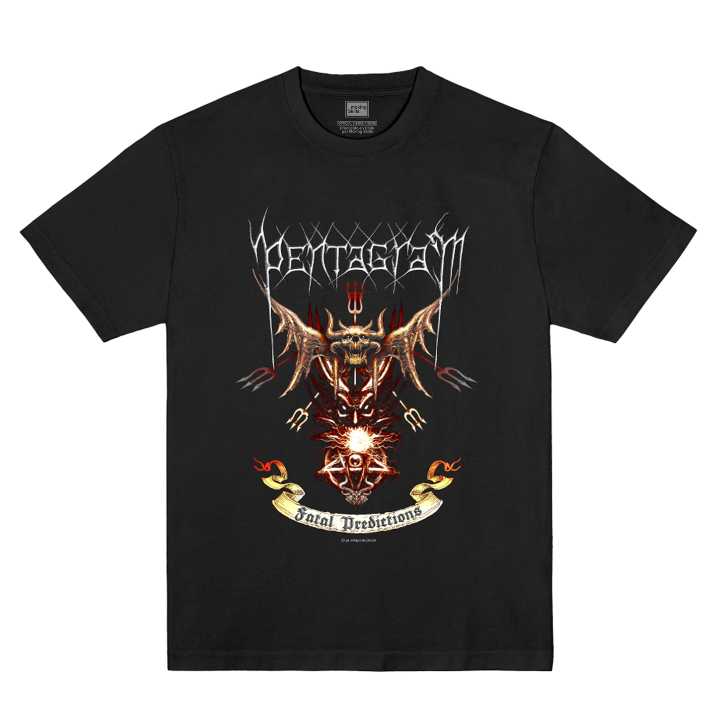 Polera Oficial Pentagram Chile - Fatal Predictions - Negro