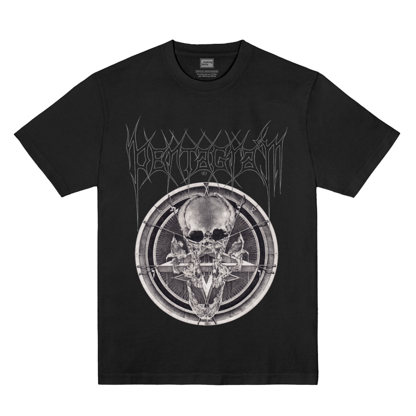 Polera Oficial Pentagram Chile - Past, Present and Future - Negro