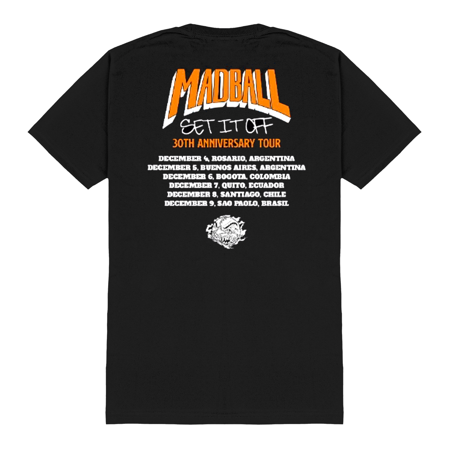 Polera Oficial Madball - Set it Off Ball 30th Aniversary - Negro