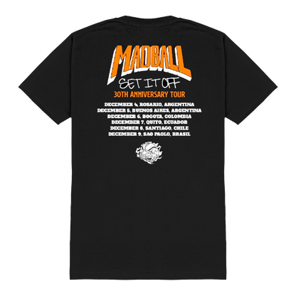 Polera Oficial Madball - Set it Off Ball 30th Aniversary - Negro