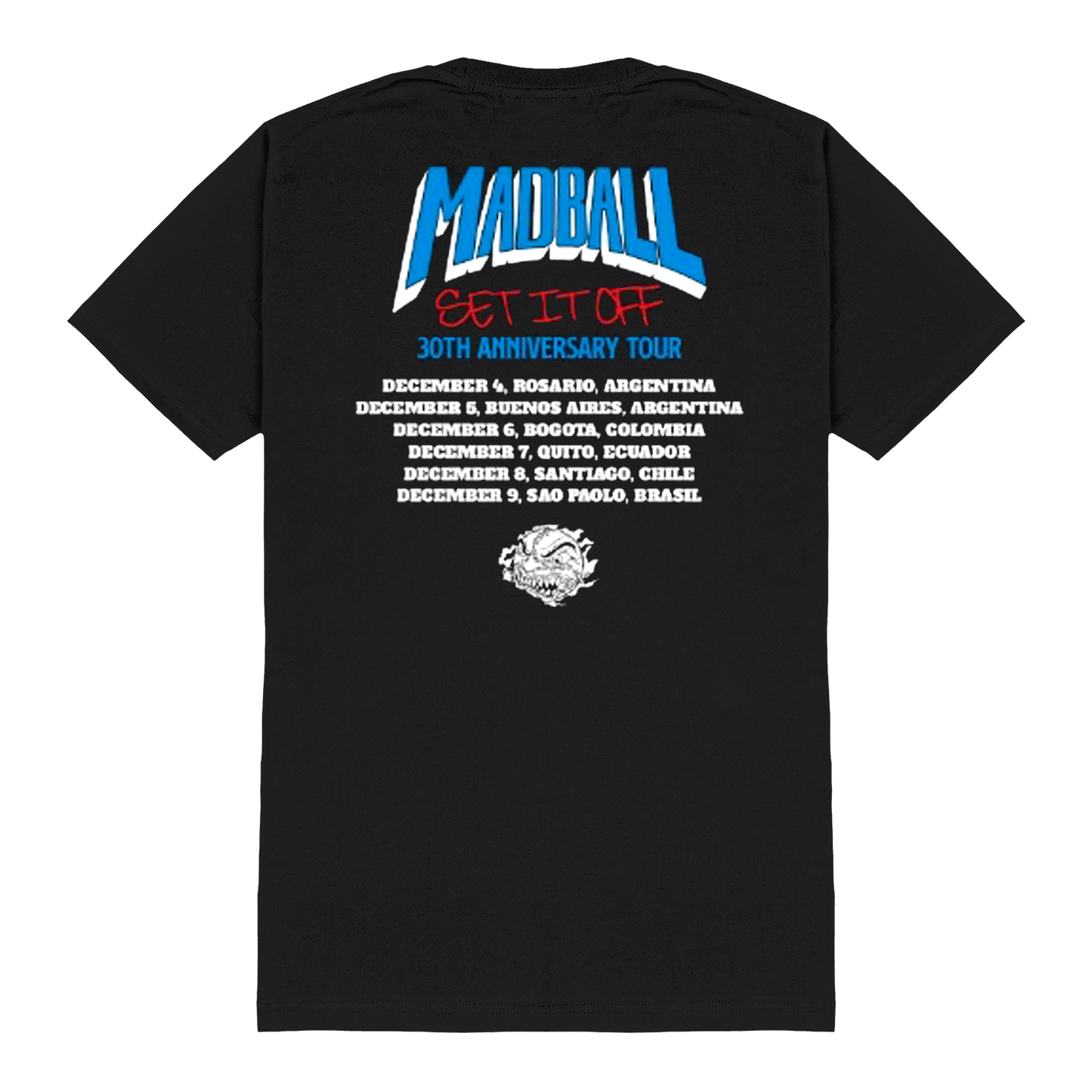 Polera Oficial Madball - Set it Off 30th Aniversary - Negro