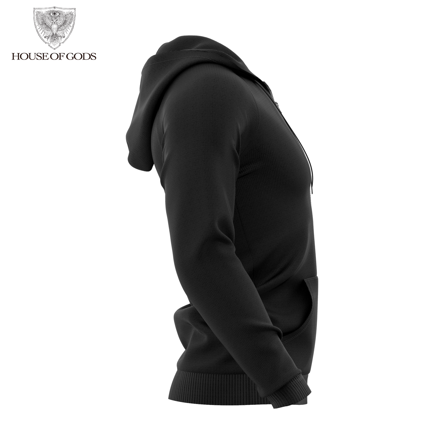 Poleron Zip Up Oficial Enslaved - VIking - Negro