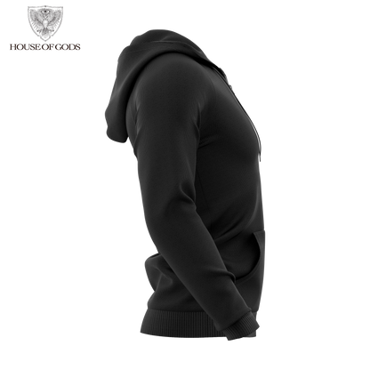 Poleron Zip Up Oficial Enslaved - VIking - Negro