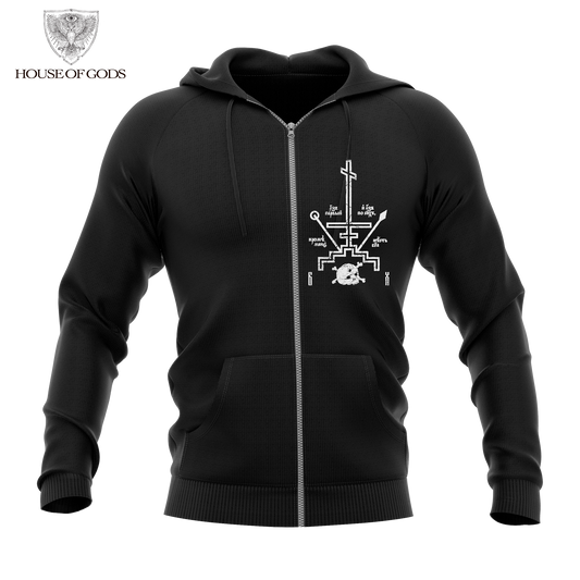 Poleron Zip Up Oficial Batushka - Abuelo de la Plaga - Negro