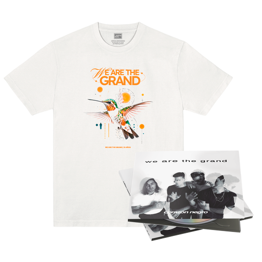 We Are The Grand - Pack - Polera Colibrí Blanco + CD Corazón Negro