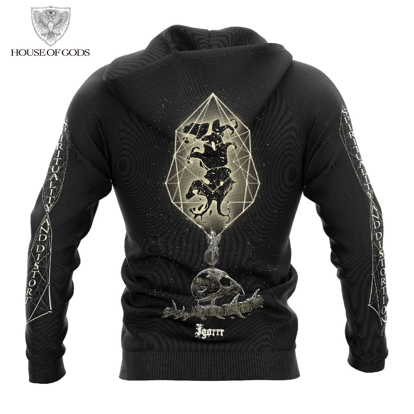 Poleron Zip Up Oficial Igorrr - Spirituality and Distortion - Negro