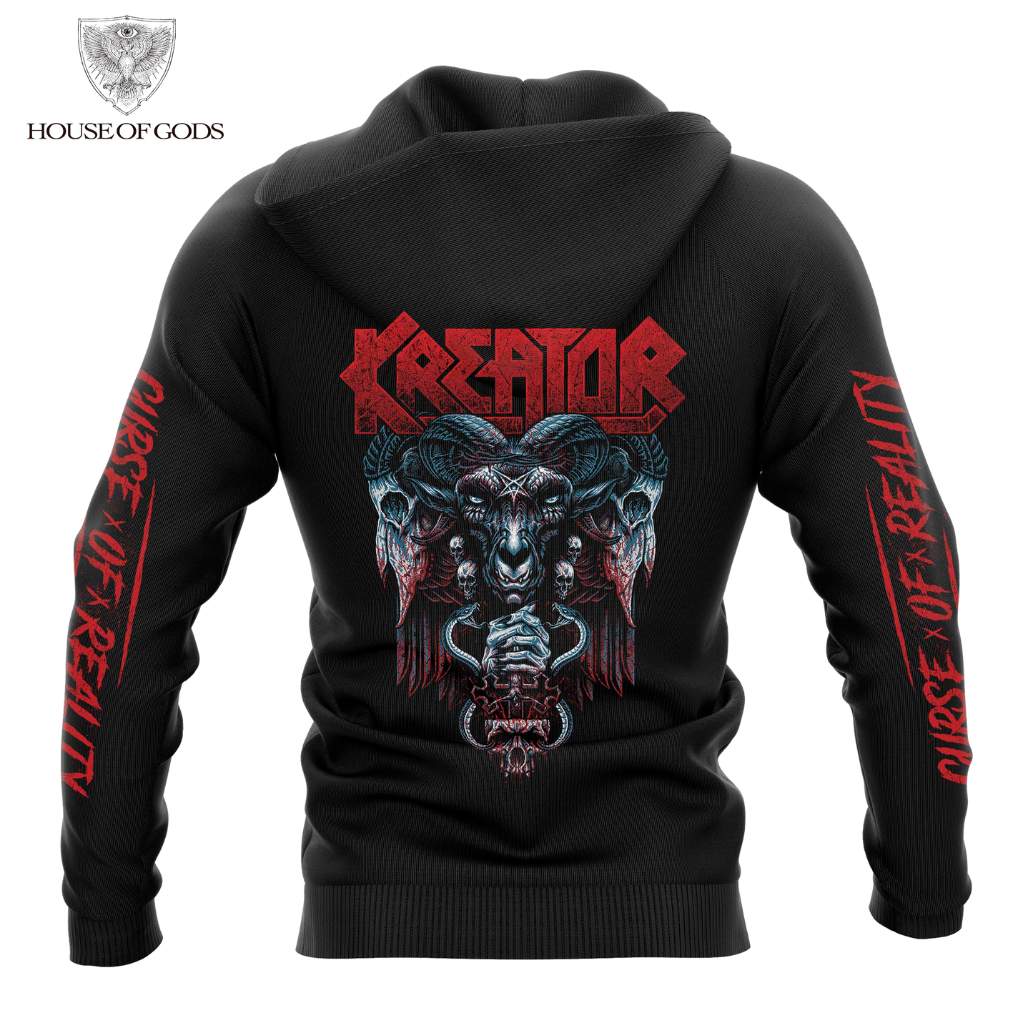 Poleron Zip Up Oficial Kreator - Curse of Reality - Negro