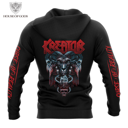 Poleron Zip Up Oficial Kreator - Curse of Reality - Negro