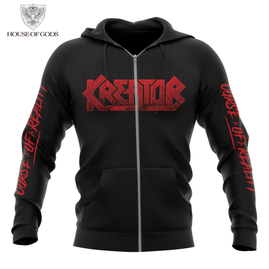 Poleron Zip Up Oficial Kreator - Curse of Reality - Negro